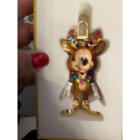 Baublebar holiday mickey mouse reindeer disney bag charm/keychain - Picture 2 of 7